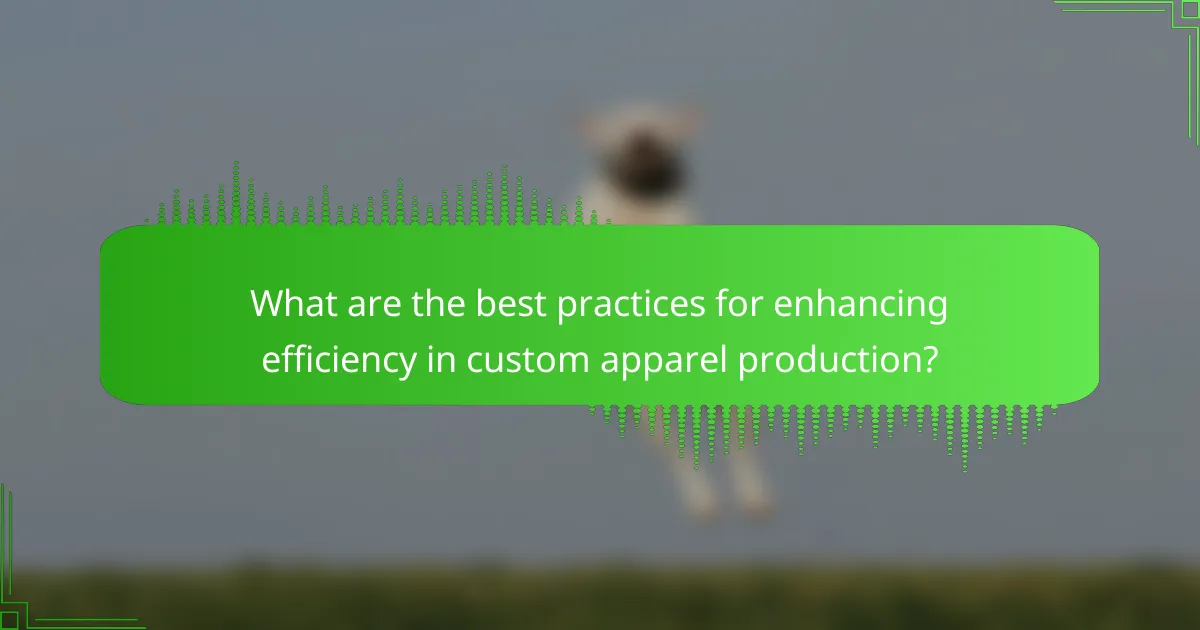 What are the best practices for enhancing efficiency in custom apparel production?