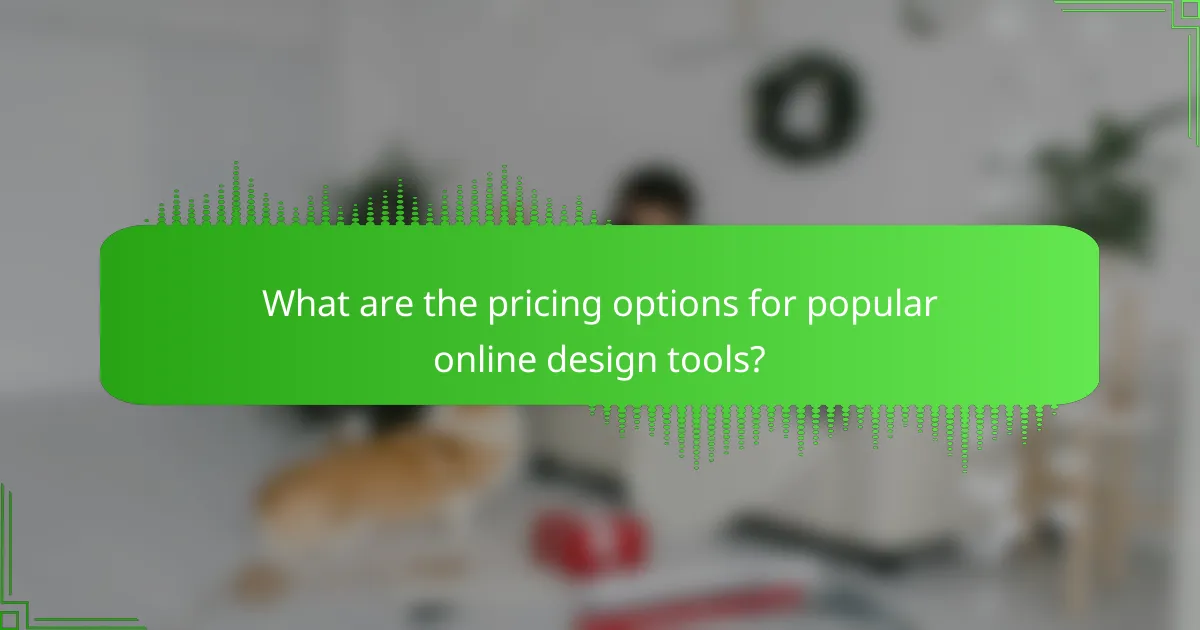 What are the pricing options for popular online design tools?