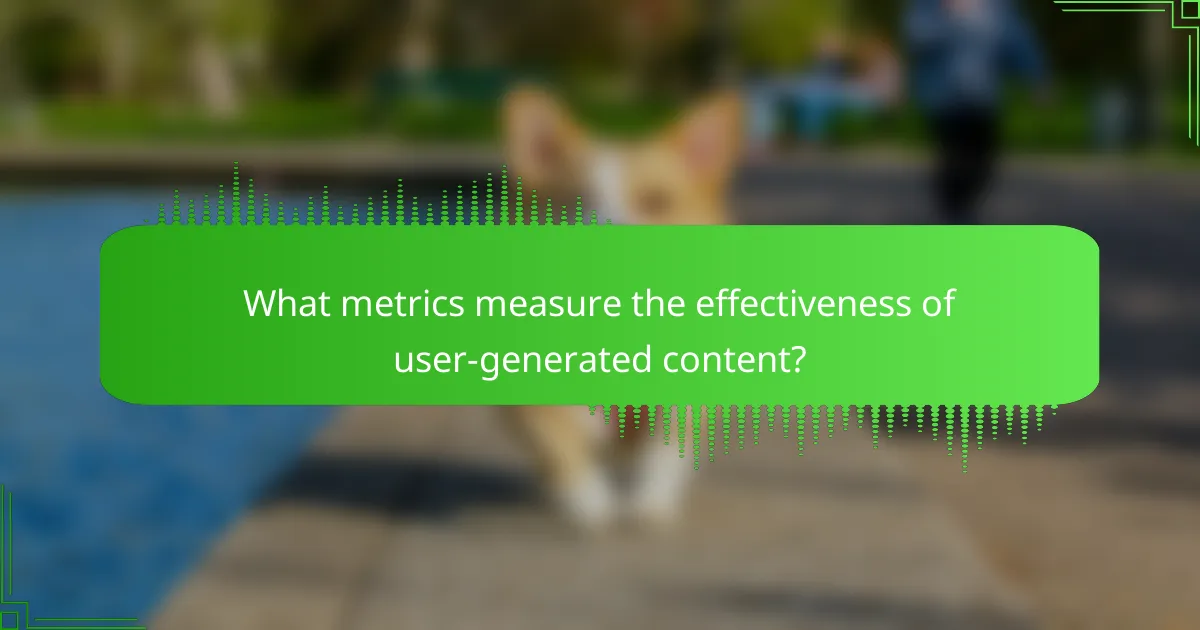 What metrics measure the effectiveness of user-generated content?